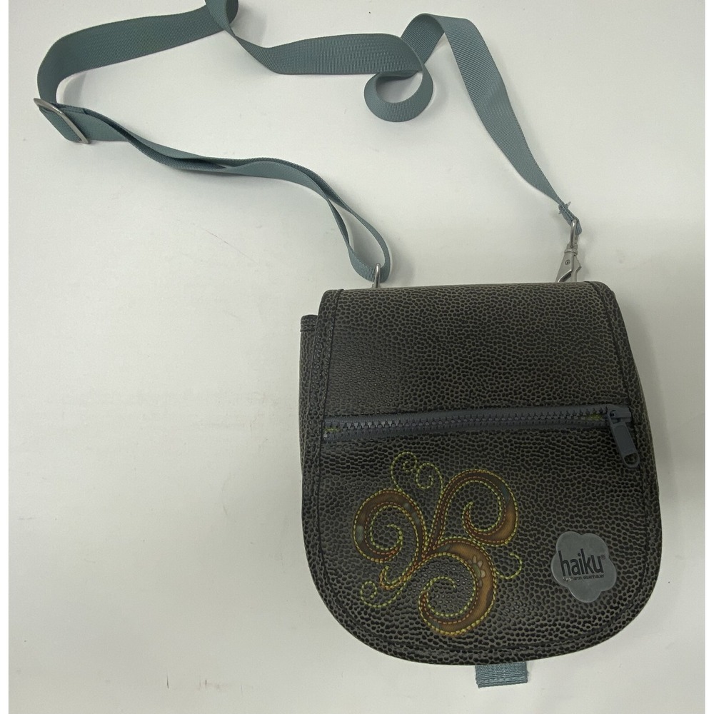 Vegan Haiku Crossbody Pebbled Leather Brown Messenger Purse‎ Perfect